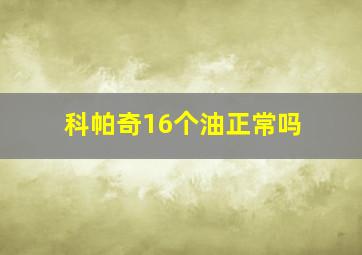 科帕奇16个油正常吗