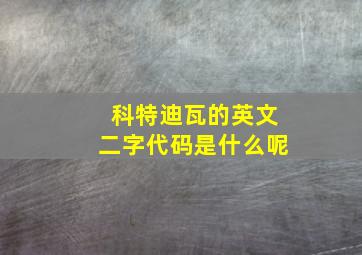 科特迪瓦的英文二字代码是什么呢