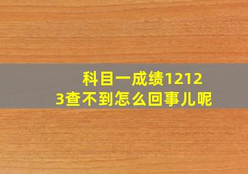 科目一成绩12123查不到怎么回事儿呢