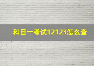 科目一考试12123怎么查