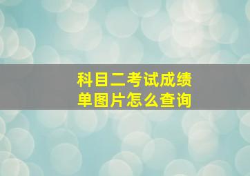 科目二考试成绩单图片怎么查询