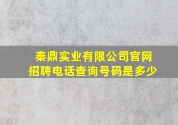 秦鼎实业有限公司官网招聘电话查询号码是多少