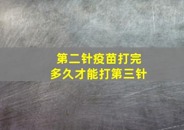 第二针疫苗打完多久才能打第三针