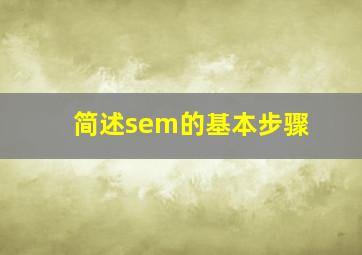 简述sem的基本步骤