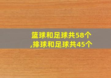 篮球和足球共58个,排球和足球共45个