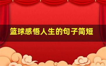 篮球感悟人生的句子简短