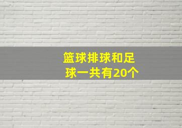 篮球排球和足球一共有20个