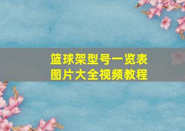 篮球架型号一览表图片大全视频教程