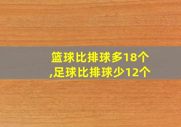 篮球比排球多18个,足球比排球少12个