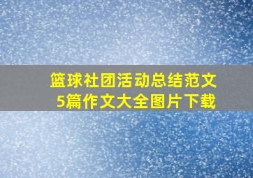 篮球社团活动总结范文5篇作文大全图片下载