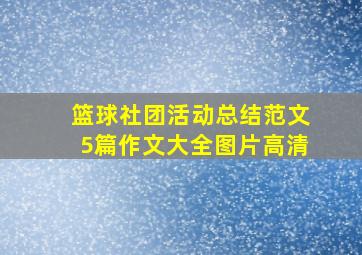 篮球社团活动总结范文5篇作文大全图片高清