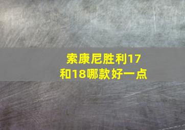 索康尼胜利17和18哪款好一点