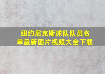 纽约尼克斯球队队员名单最新图片视频大全下载