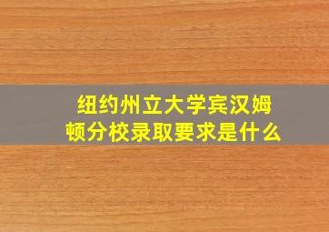 纽约州立大学宾汉姆顿分校录取要求是什么