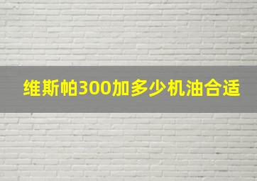 维斯帕300加多少机油合适