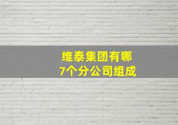 维泰集团有哪7个分公司组成