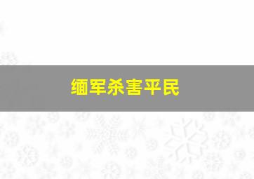 缅军杀害平民