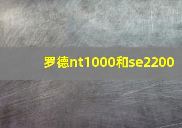 罗德nt1000和se2200