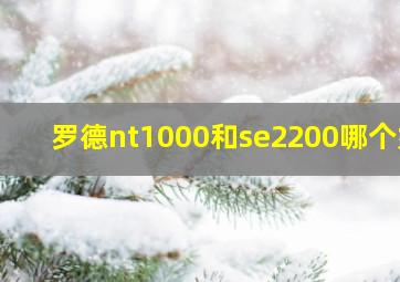 罗德nt1000和se2200哪个好