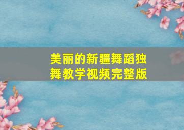 美丽的新疆舞蹈独舞教学视频完整版