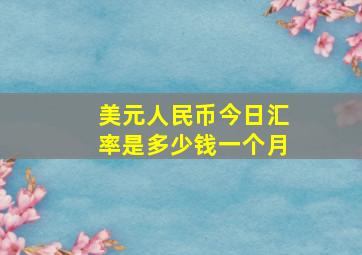 美元人民币今日汇率是多少钱一个月