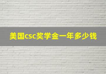 美国csc奖学金一年多少钱