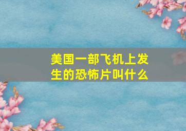 美国一部飞机上发生的恐怖片叫什么