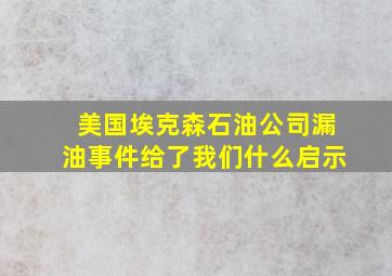 美国埃克森石油公司漏油事件给了我们什么启示