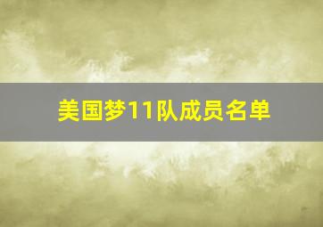 美国梦11队成员名单