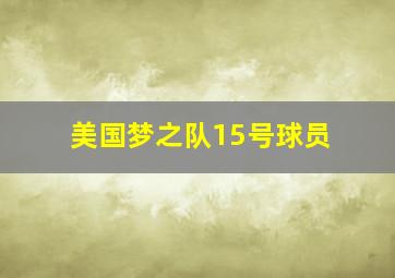 美国梦之队15号球员