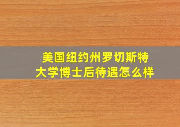 美国纽约州罗切斯特大学博士后待遇怎么样