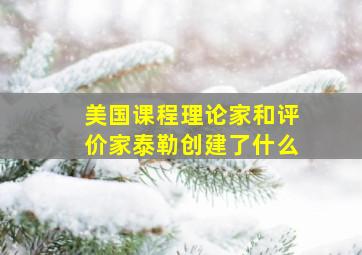 美国课程理论家和评价家泰勒创建了什么