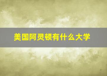 美国阿灵顿有什么大学