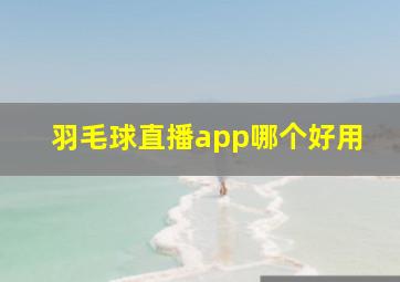 羽毛球直播app哪个好用