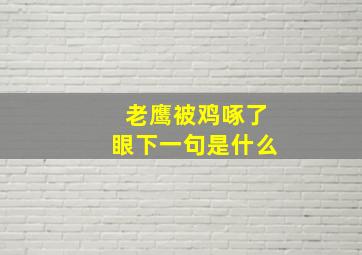 老鹰被鸡啄了眼下一句是什么