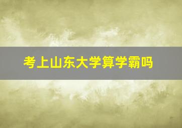 考上山东大学算学霸吗