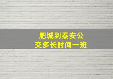 肥城到泰安公交多长时间一班