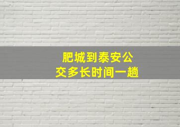 肥城到泰安公交多长时间一趟