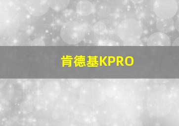 肯德基KPRO