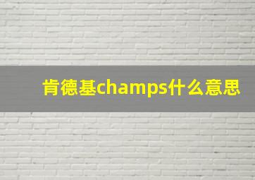 肯德基champs什么意思