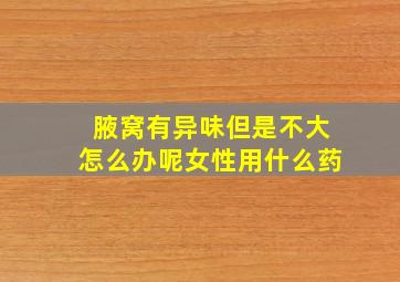 腋窝有异味但是不大怎么办呢女性用什么药