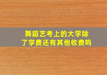 舞蹈艺考上的大学除了学费还有其他收费吗