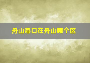 舟山港口在舟山哪个区