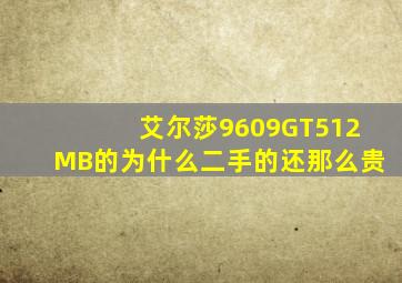 艾尔莎9609GT512MB的为什么二手的还那么贵