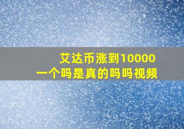 艾达币涨到10000一个吗是真的吗吗视频