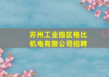 苏州工业园区格比机电有限公司招聘