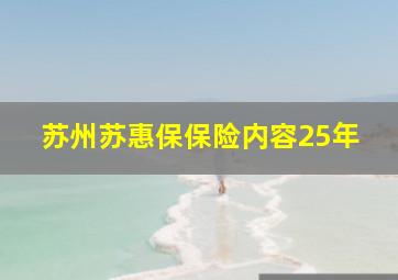 苏州苏惠保保险内容25年