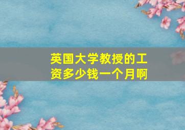 英国大学教授的工资多少钱一个月啊