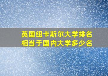 英国纽卡斯尔大学排名相当于国内大学多少名