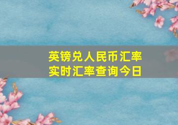 英镑兑人民币汇率实时汇率查询今日